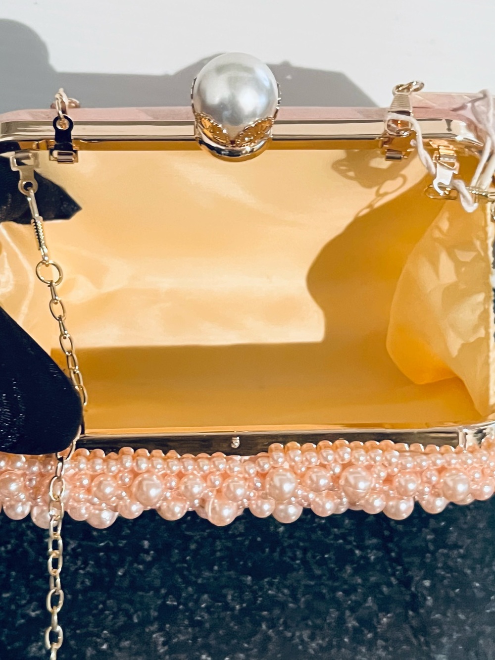 Pearl-Embellished 3-Way Purse Clutch,Crossbody, Handbag NWT - Picture 6 of 7